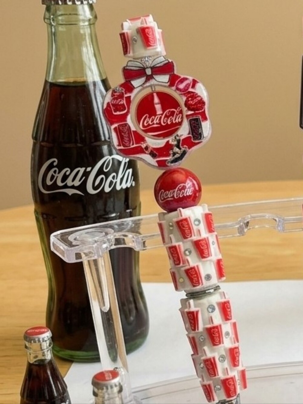 🥤 Custom Coca-Cola Wreath And Bow Style Beadable Pens 🥤 Free Refill Included